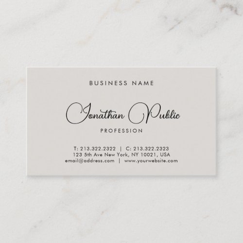Calligraphed Name Template Elegant Professional Business Card