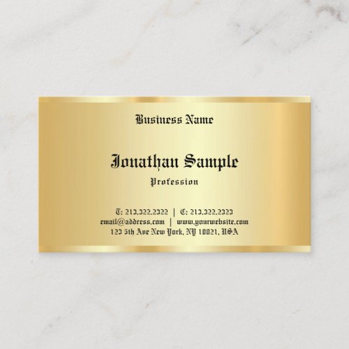 Calligraphed Personalized Faux Gold Template Business Card