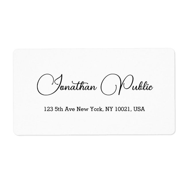 Calligraphed Script Elegant Shipping Address Label (Front)