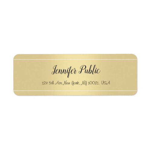 Calligraphed Script Gold Template Return Address Label