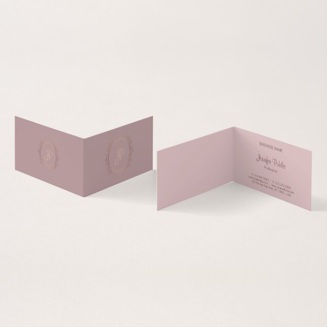 Calligraphed Script Modern Elegant Template Trendy Business Card (Inside and Outside)