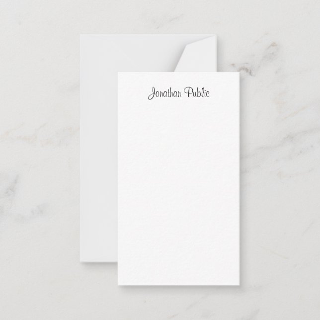 Calligraphed Script Name Template Modern Simple (Front)