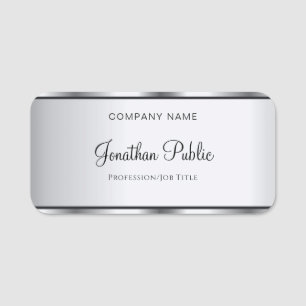 Calligraphed Script Text Modern Template Elegant Name Tag