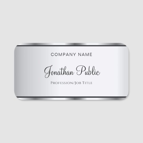 Calligraphed Script Text Modern Template Elegant Name Tag