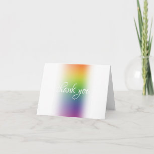 Calligraphed Thank You Modern Abstract Colorful Card