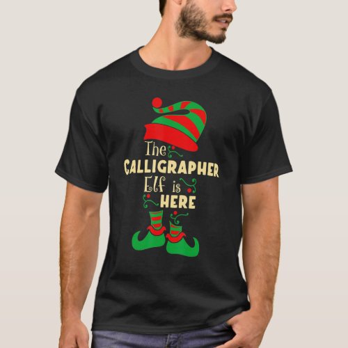 Calligrapher Elf Christmas Matching Family Christm T_Shirt