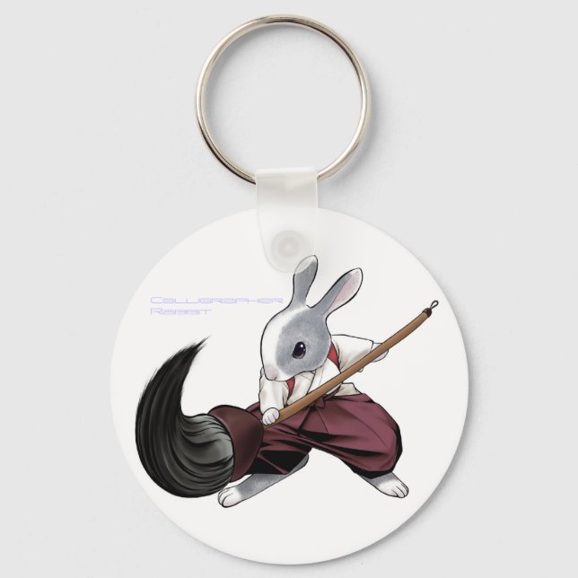 Calligrapher Rabbit -Keychain- Keychain (Front)