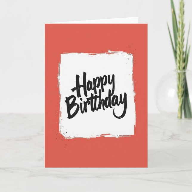 Calligraphic Birthday Wishes Card (Front)