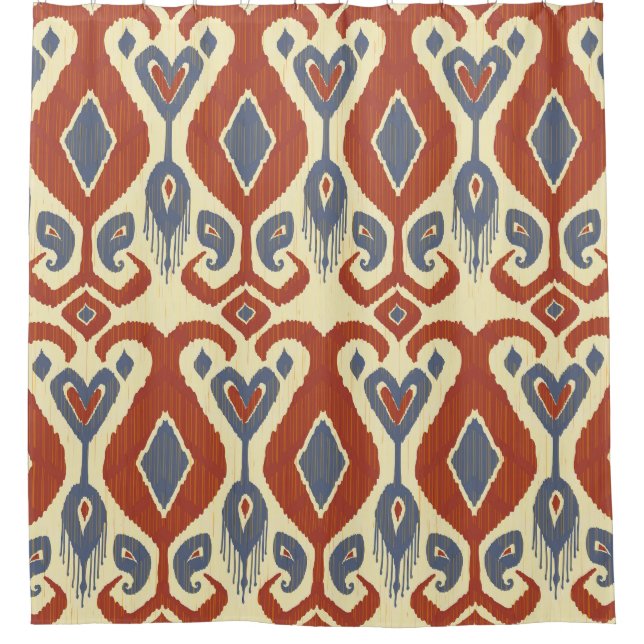 Calligraphic Brush Stroke: Vintage Seamless Shower Curtain (Front)