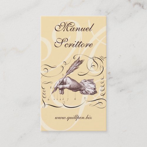 Calligraphic Business Card for Writer, Bookstore