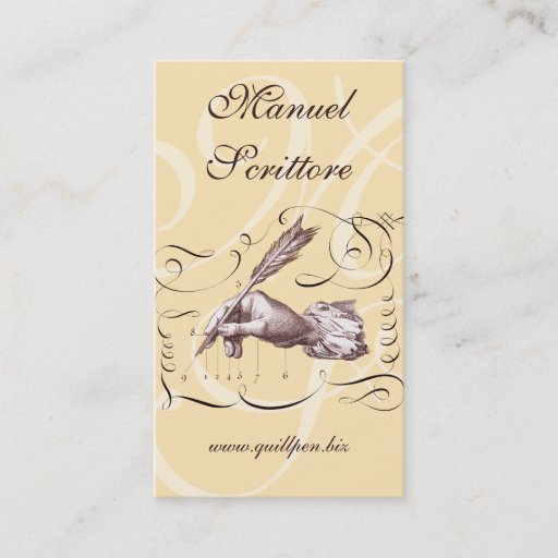 Customizable Calligraphic Business Card for Writer, Bookstore