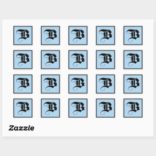 Calligraphic Capital Letter B Square Sticker