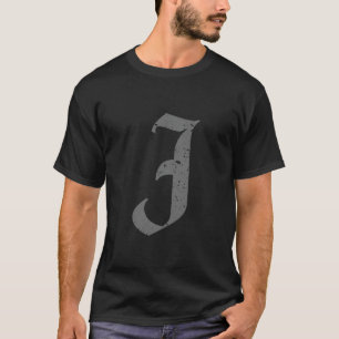 Calligraphic Capital Letter J Grunge T-Shirt