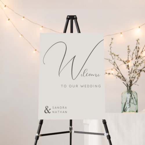 Calligraphic Cream Welcome to Our Wedding Sign