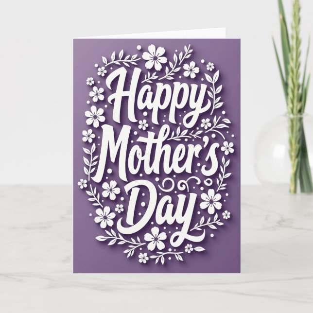 Calligraphic Floral Card (Front)