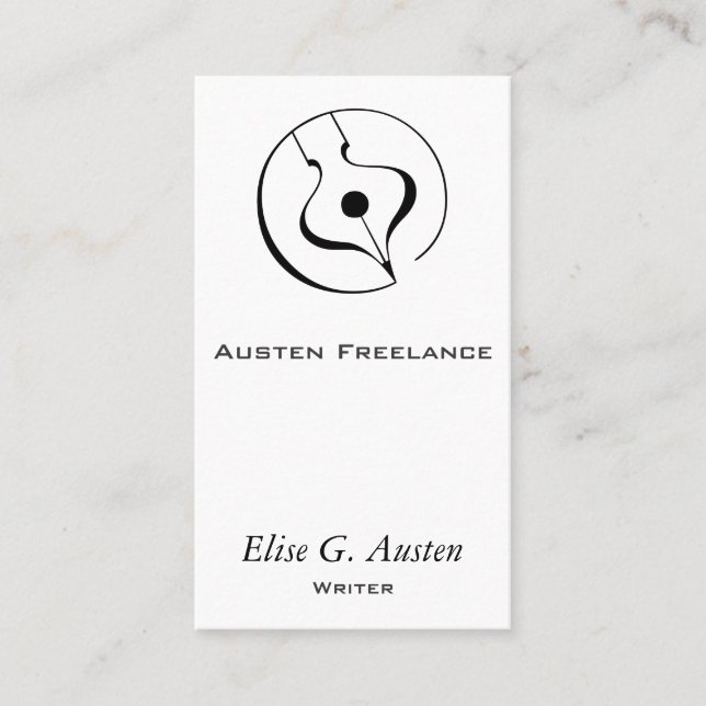Calligraphic Fountain Pen Business Card (Front)