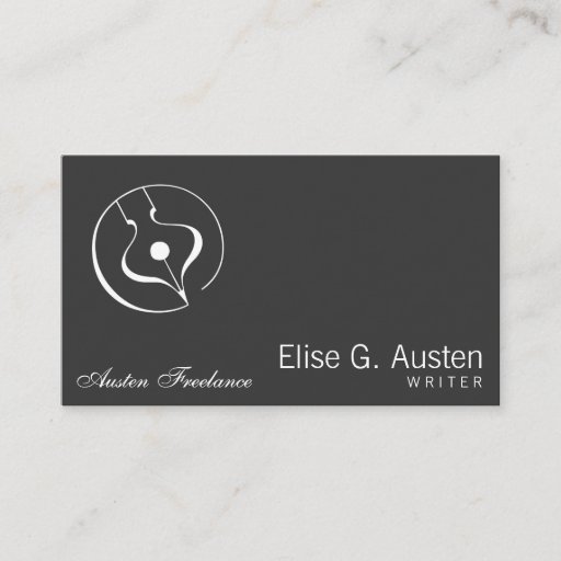 Customizable Calligraphic Fountain Pen Business Card Template