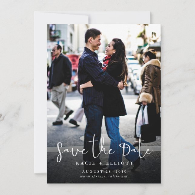 Calligraphic Photo Save the Date (Front)