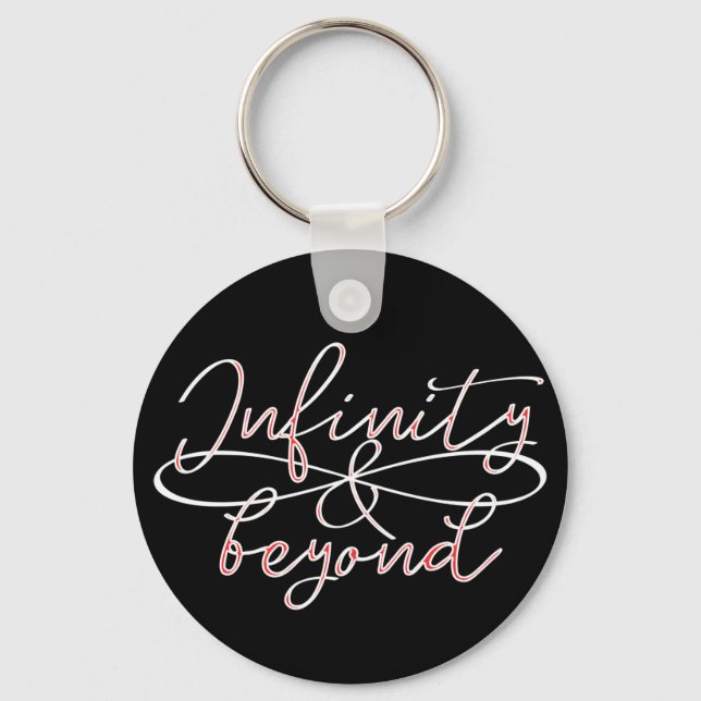 Calligraphic Quote Simple Infinity Endless Symbol Keychain (Front)