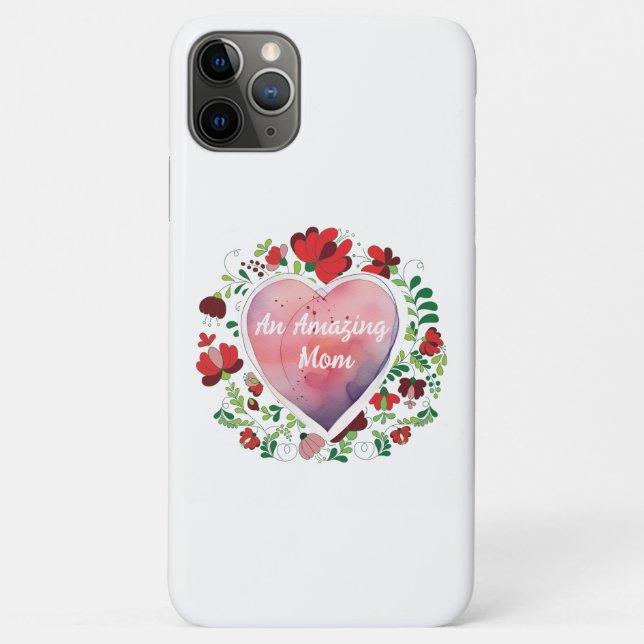 Calligraphic Script Amazing Mom Mother day Heart  Case-Mate iPhone Case (Back)