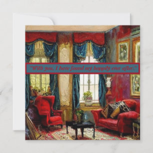 Calligraphic Script: "Elegant Love" Note Card