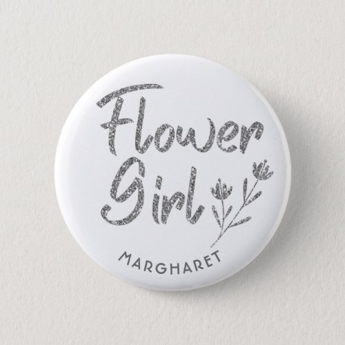 Calligraphic Silver Flower Girl pin