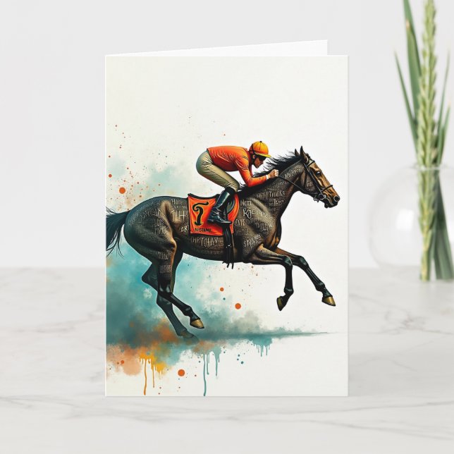 Calligraphic Steed Fathers Day Card (Front)