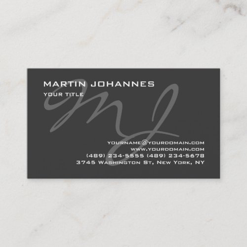 Calligraphic unique professional business card