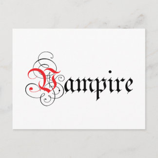 Calligraphic  Vampire Postcard