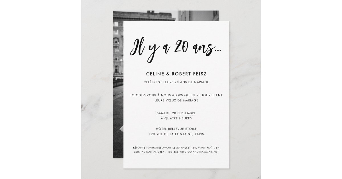 Texte Renouvellement De Vœux De Mariage 20 Ans Calligraphie Moderne Renouvellement Voeux Mariage Invitation | Zazzle