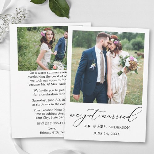 Calligraphy 2 Photo Wedding After Party Announcement