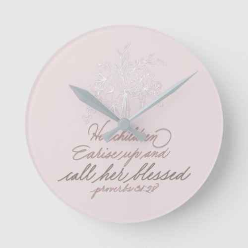 Calligraphy A Virtuous Woman Round Clock