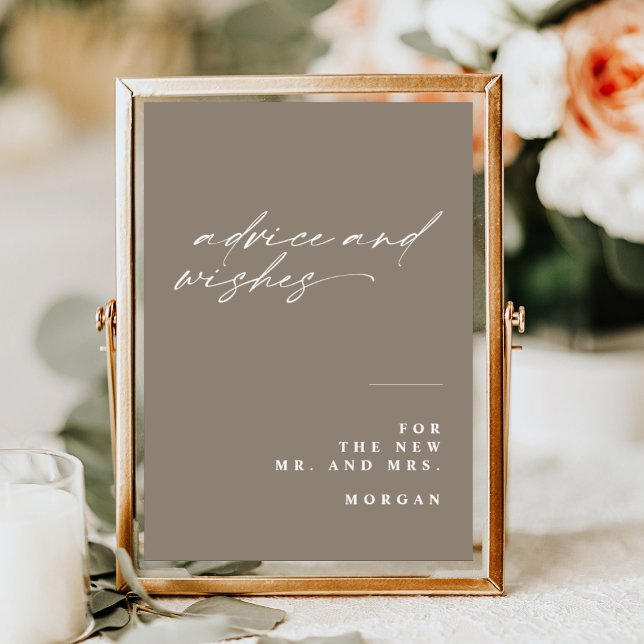 Calligraphy Advice and Wishes Wedding Table Sign (Creator Uploaded)