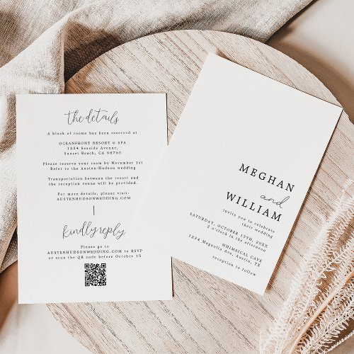 Calligraphy All In One QR Code Wedding Invitation