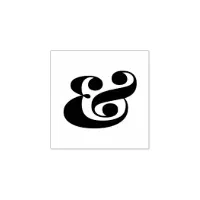 Calligraphy Ampersand Sign Typography Art Rubber Stamp