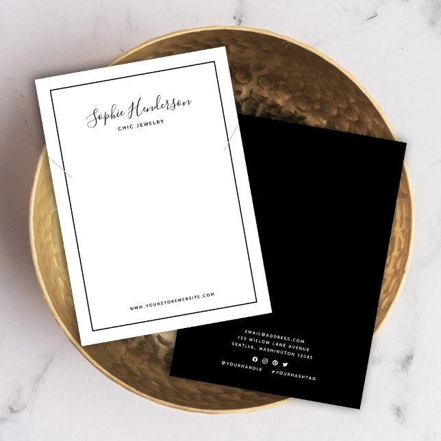 Calligraphy and Black Border Necklace Display Card (Creator Uploaded)