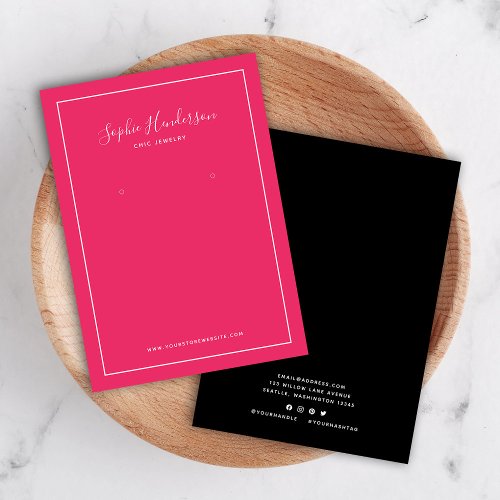 Calligraphy and Custom Color Earring Display Card