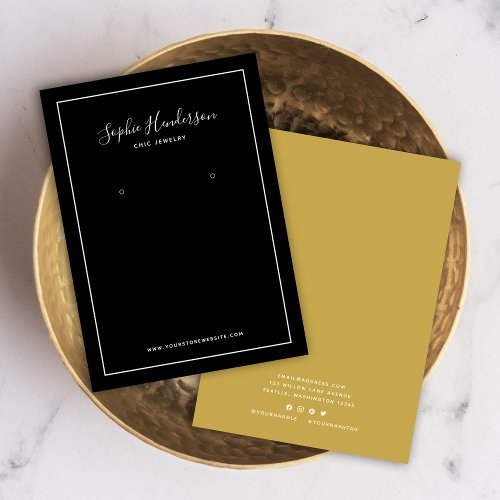 Calligraphy and Custom Color Earring Display Card