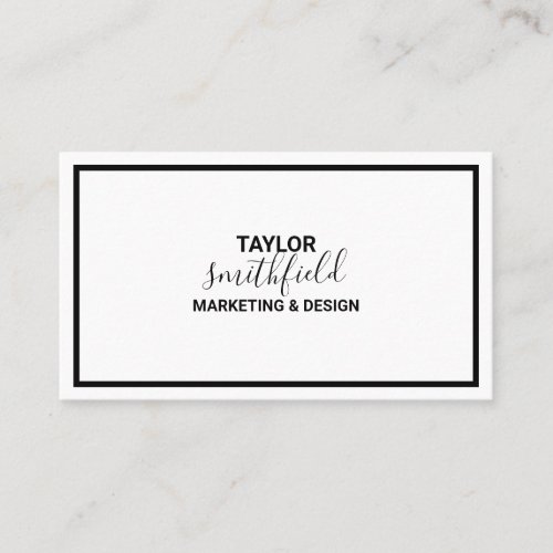 Calligraphy and Type Font Simple Elegant Business Card