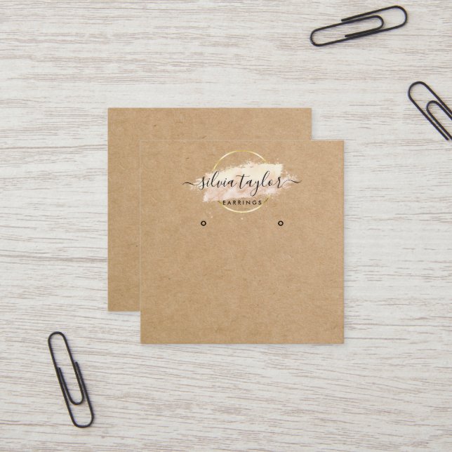 Calligraphy art Earring display card (Front/Back In Situ)