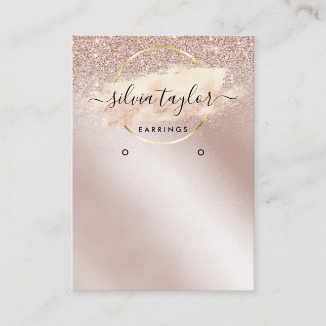 Calligraphy art Earring display card (Front)