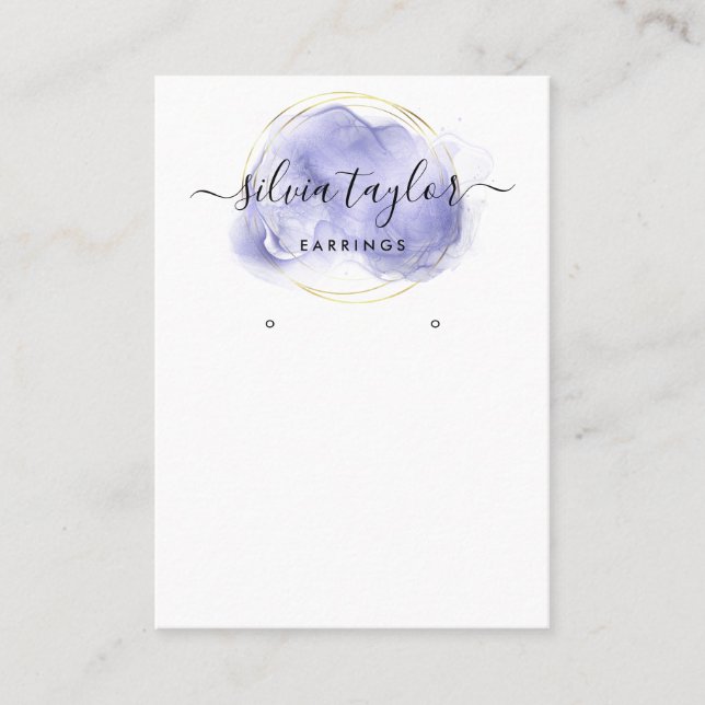 Calligraphy art Earring display card (Front)