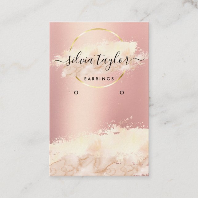 Calligraphy art Earring display card add logo (Front)