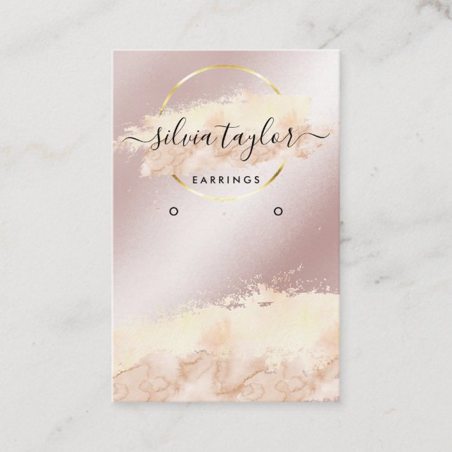 Calligraphy art Earring display card add logo (Front)