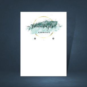 Calligraphy art Earring display card beige