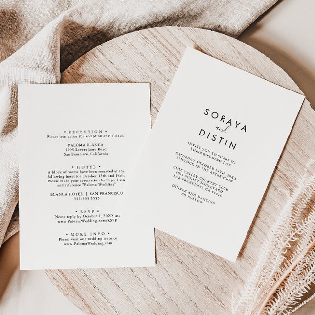 Calligraphy Back & Front Formal Wedding  Invitation (Creator Uploaded)