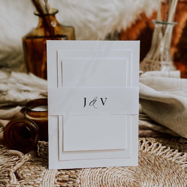 Calligraphy Belly Band Wedding Invitation J102 (Creator Uploaded)