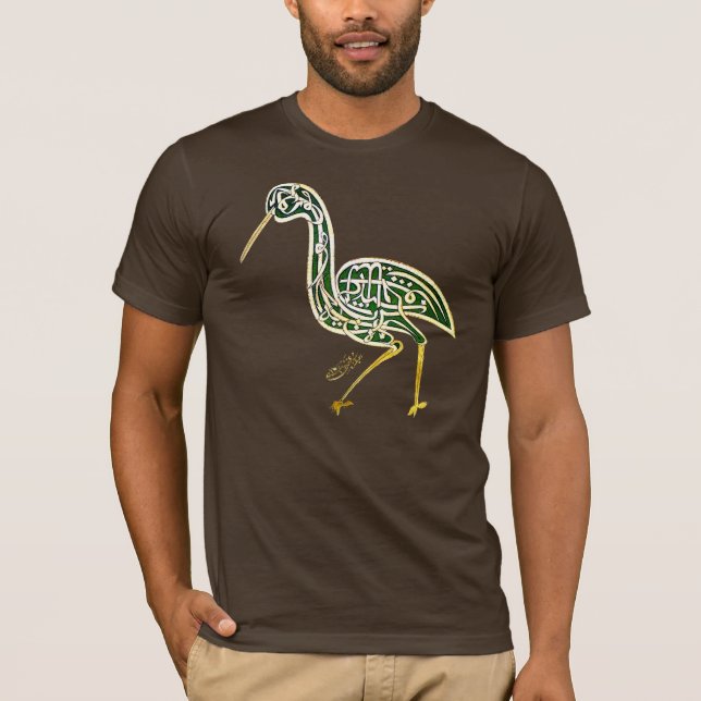 Calligraphy Bird (Stork) T-Shirt (Front)