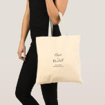 Calligraphy Black and White Bridesmaid  Tote Bag<br><div class="desc">This calligraphy black and white bridesmaid tote bag is the perfect wedding gift to present your bridesmaids and maid of honor for a rustic wedding. The simple and elegant design features classic and fancy script typography in black and white.</div>