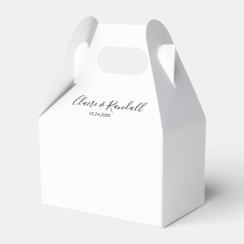 Calligraphy Black and White Wedding Favor Boxes